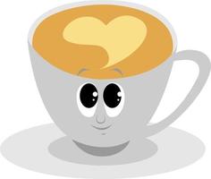 espresso beker, illustratie, vector Aan wit achtergrond.