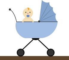 weinig baby, illustratie, vector Aan wit achtergrond.