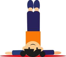 yoga asana hoofdstand, illustratie, vector Aan een wit achtergrond.