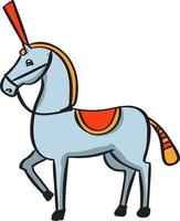 circus paard, illustratie, vector Aan wit achtergrond.