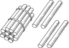 14 stokken, wijnoogst illustratie. vector