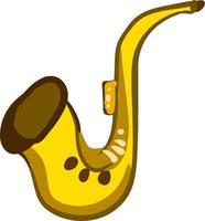 een geel saxofoon, vector of kleur illustratie.