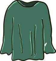 groen trui, illustratie, vector Aan wit achtergrond.