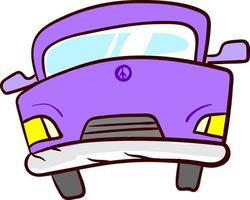 Purper auto, illustratie, vector Aan wit achtergrond