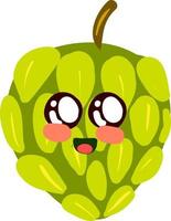 gelukkig cherimoya, illustratie, vector Aan wit achtergrond.