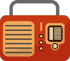 rood radio set, illustratie, vector Aan wit achtergrond