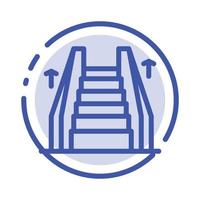 trap lift elektrisch ladder blauw stippel lijn lijn icoon vector