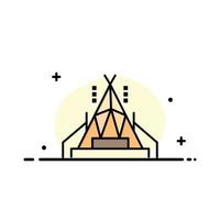 kamp tent camping bedrijf logo sjabloon vlak kleur vector