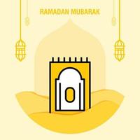 Ramadan kareem groet sjabloon Islamitisch halve maan en Arabisch lantaarn vector illustratie