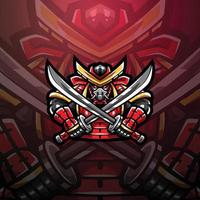 samurai gamer mascotte vector