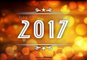 2017 Gelukkig Nieuwjaar Oranje Bokeh Vector Achtergrond