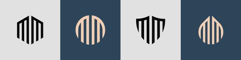 creatief gemakkelijk eerste brieven mm logo ontwerpen bundel. vector