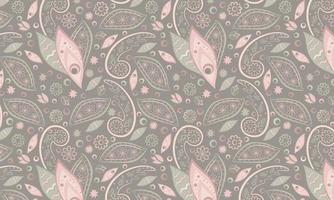 naadloos patroon gebaseerd Aan een ornament met een paisley bandana afdrukken in delicaat roze-groen pastel kleuren vector