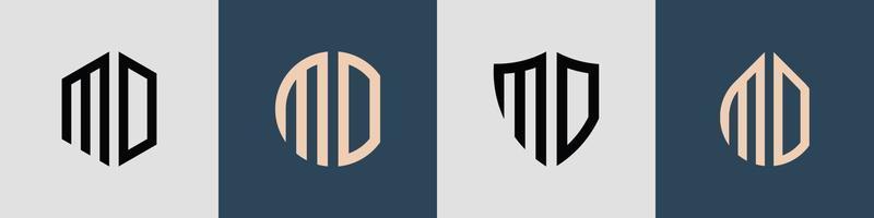 creatief gemakkelijk eerste brieven ma logo ontwerpen bundel. vector