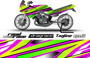 vol vector slepen racing motorfiets sticker omhulsel ontwerp eps.10