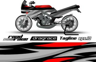 vol vector slepen racing motorfiets sticker omhulsel ontwerp eps.10