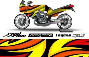 vol vector slepen racing motorfiets sticker omhulsel ontwerp eps.10