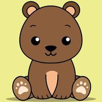 schattig baby beer, kawaii teddy zitten, vector