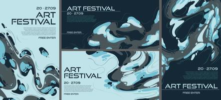 abstract posters voor kunst festival, achtergronden reeks vector