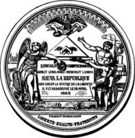 Lincoln medaille van Frans democraten, rug, wijnoogst illustratie. vector