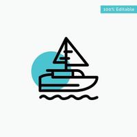 boot schip Indisch land turkoois hoogtepunt cirkel punt vector icoon