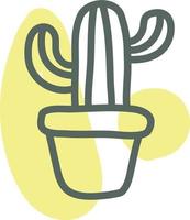 cactus in pot, illustratie, vector, Aan een wit achtergrond. vector