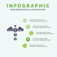 medisch symbool hart Gezondheid zorg solide icoon infographics 5 stappen presentatie achtergrond vector