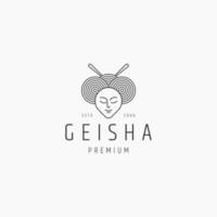 geisha logo icoon ontwerp sjabloon vlak vector