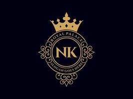 brief nk antiek Koninklijk luxe Victoriaans logo met sier- kader. vector