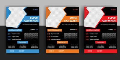 modern auto wassen auto verhuur folder vrij downloaden vector