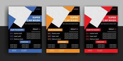 modern auto wassen auto verhuur folder vrij downloaden vector