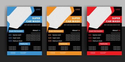 modern auto wassen auto verhuur folder vrij downloaden vector