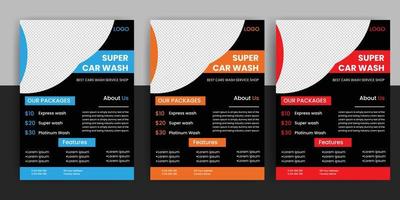 modern auto wassen auto verhuur folder vrij downloaden vector