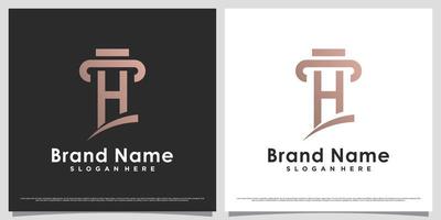 wet firma logo ontwerp sjabloon voor bedrijf icoon met brief h en creatief uniek concept vector