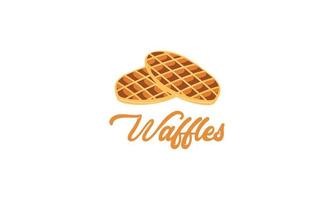 wafel toetje zoet voedsel bakkerij logo vector