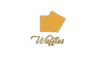 wafel toetje zoet voedsel bakkerij logo vector