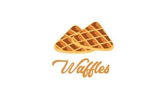 wafel toetje zoet voedsel bakkerij logo vector