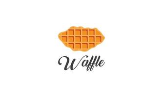 wafel toetje zoet voedsel bakkerij logo vector