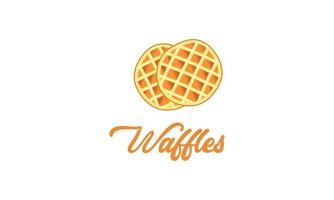 wafel toetje zoet voedsel bakkerij logo vector