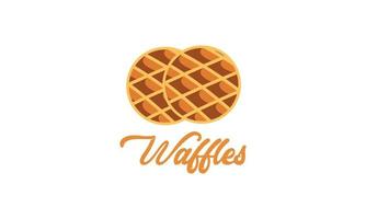 wafel toetje zoet voedsel bakkerij logo vector