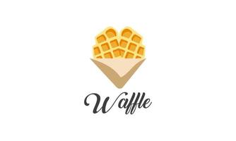 wafel toetje zoet voedsel bakkerij logo vector