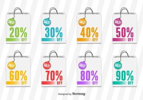 Boodschappentas verkoop vector labels