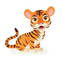 tekenfilm illustratie van een tijger vector
