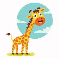 tekenfilm illustratie van een giraffe vector