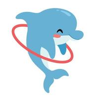 tekenfilm tekening van een dolfijn vector