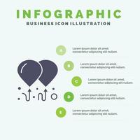 ballon vlieg motivatie solide icoon infographics 5 stappen presentatie achtergrond vector