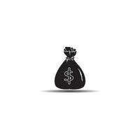 geld tas, logo vector icoon illustratie