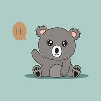 schattig koala dier met tekst vorm vector