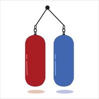 rood en blauw gekleurde stempel zak boksen sport vector