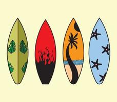 verzameling van kleurrijk surfboard vector